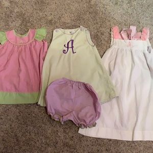 Monogram “A” dress bundle 24mos, 2T, & 4T